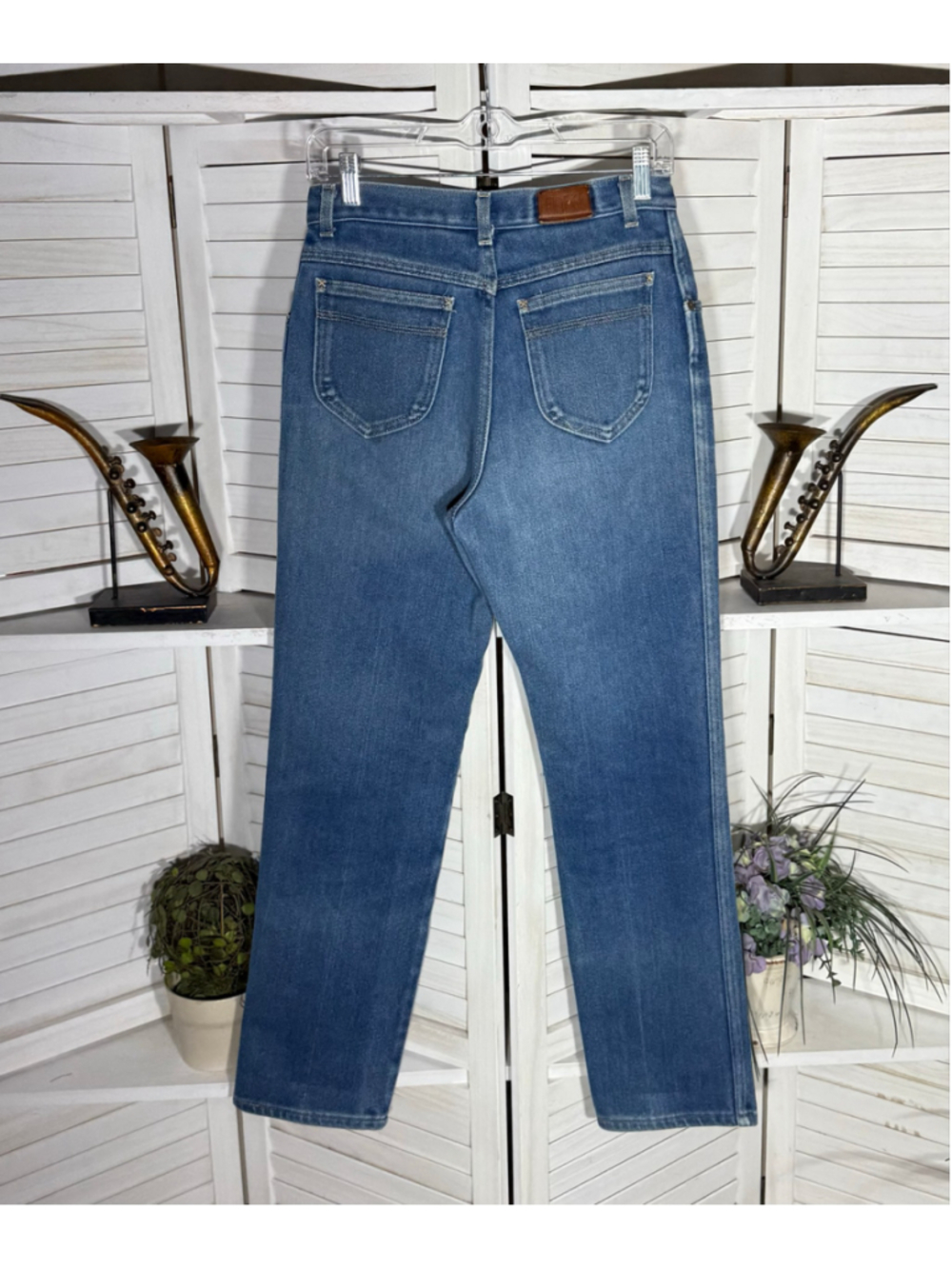 Vintage 90s jeans high waist straight legs cotton blue 5 pockets sz 6 28